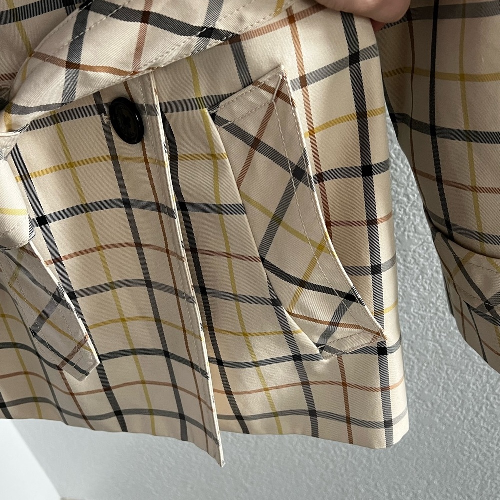 Coach Tattersall double breasted plaid trench coat - Picture 9 of 14